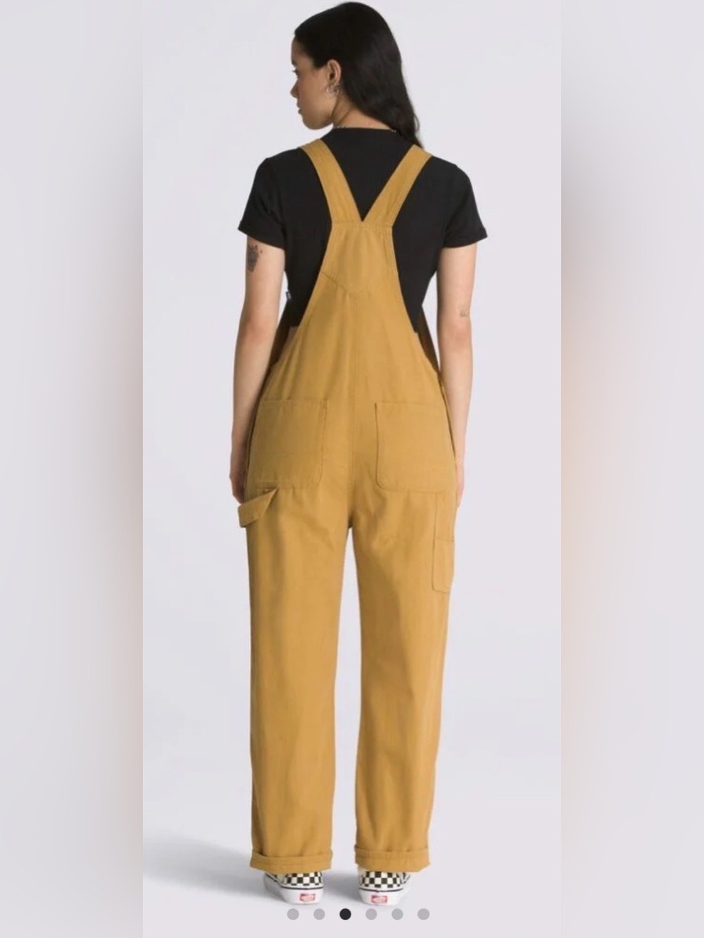 Vans Wood Thrush Ground Work Canvas Overalls Mustard Yellow M Perfect - Picture 8 of 9